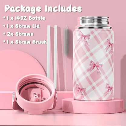 ACESAK 5PCS Backpack for Girls with Bento Box & 14oz Insulated Water Bottle - Cute School Girls Backpacks for Elementary Preschool Middle with Lunch Bag & Pencial Case, Back To School Gift (Pink) - color: Pink