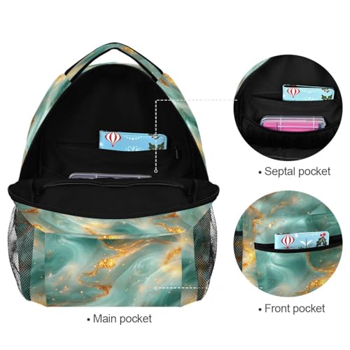 Cool Backpacks for Teenager Fashion Diaper Bag Backpack with Chest Strap for Travel Trip Rose Gold Turquoise Green - color: Multicolor15
