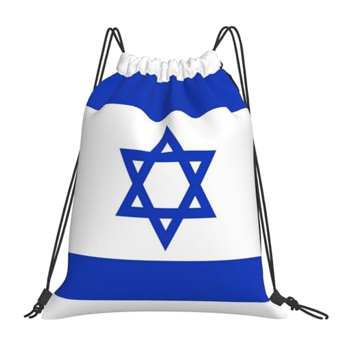 Israel Flag Drawstring Bag Sport Gym Backpack Beach Travel Sack Draw String Yoga Bag For Men Women - color: Israel Flag