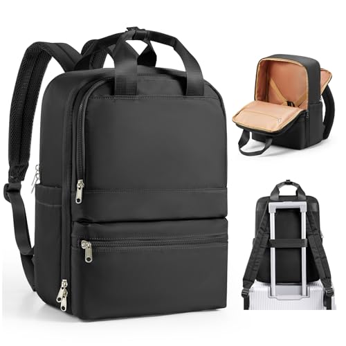 wepadre Black Travel Backpack For Women Men Airline Approved Carry On Bags For Airplanes Personal Item Bag For Airlines Waterproof Hiking Backpack College Laptop Backpack Weekender Overnight Bag - color: Black