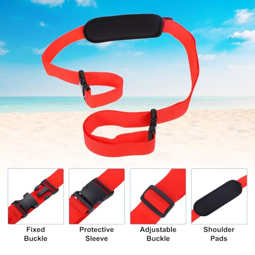 PATIKIL Carrying Beach Chair Straps, Adjustable Fabric Straps for Folding Chair, Red - color: Red