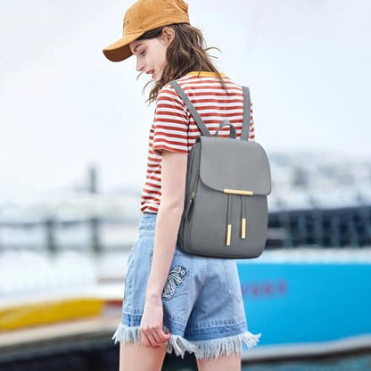 KKXIU Trendy Leather Backpack Purse for Women and Ladies Shoulder Travel Daypacks Bags (A-Grey) - color: A-grey, style: Backpack