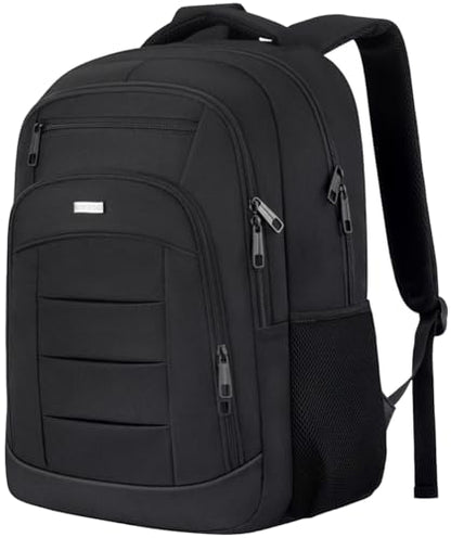 BIKROD Travel Laptop Backpack for Men and Women, Black School Backpacks for Teen Boys and Girls, Water Resistant Back Pack, Business Sturdy Computer Bag - size: 15.6 Inch