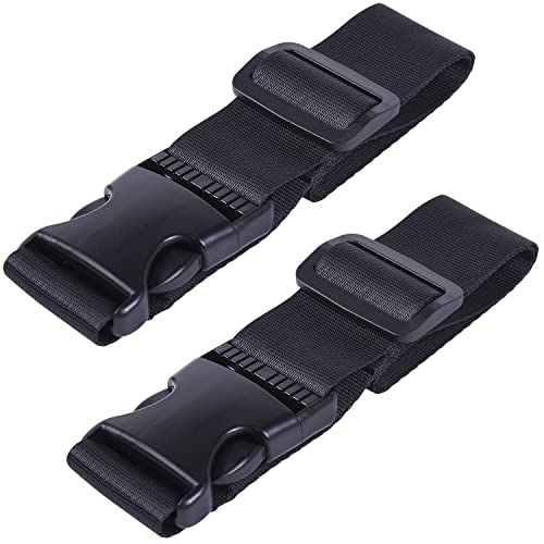Wisdompro 2 Pcs Add a Bag Luggage Strap, Heavy Duty Adjustable Suitcase Belt Travel Attachment Travel Accessories for Connecting Your Luggage Together - Black, 31 Inch - color: Black, size: 31 inch