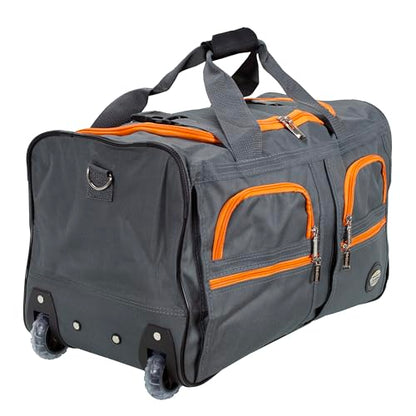 Rockland Rolling Duffel Bag, Black, 22" - color: CHARCOAL, size: 22"