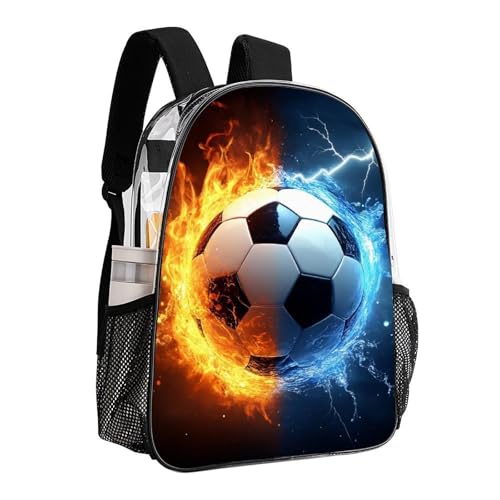 Lightweight Daypack Backpack for Sports Travel Running, Large Capacity Multipurpose Anti-Theft Bookbag, Water And Fire Soccer Ball Laptop Backpack Daypack - color: Pattern 220