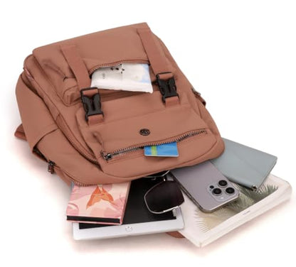 Backpack Purse for Women Small Backpack Nylon Travel Backpack (khaki) - color: Khaki
