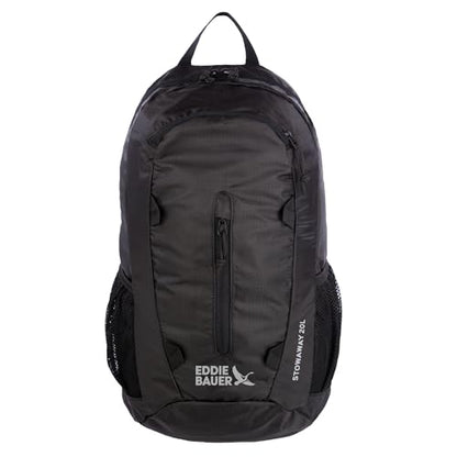 Eddie Bauer Stowaway Packable Backpack | Travel | Outdoor | Lightweight | Foldable | Durable | Ripstop Polyester | 20L - Onyx Black - color: Onyx, size: 20L