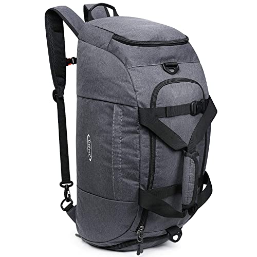 G4Free 40L Foldable 3-Way Travel Bag Sports Bag with Shoe Compartment Men Women Gym Bag Luggage for Sports Fitness Gym Holiday, Snow Ni-Grey, 40L | Foldable Packable,Water-resistant Nylon, Large Capacity, for Travel, Weekender, Dark Grey - color: Snow Ni-