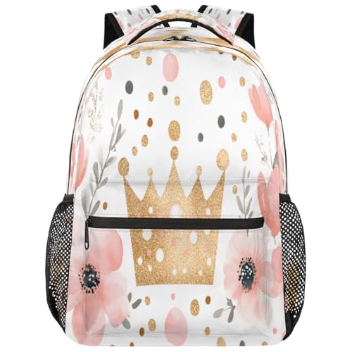 Crown Anemones Laptop Backpack for Women 17 inch Backpacks Lightweight Computer Bag Rucksack Casual Daypack Work Travel - color: Multicolor-8