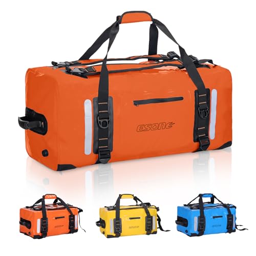 ESONE Dry Bags Waterproof Backpack for Men/Women, 90L, Ideal for Kayaking, Boating, Camping, Paddle Boarding, Surfing, Travel - color: Orange, size: 90L