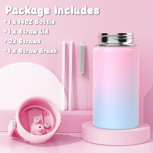 ACESAK 5PCS Backpack for Girls with Bento Box & 14oz Insulated Water Bottle - Cute School Girls Backpacks for Elementary Preschool Middle with Lunch Bag & Pencial Case, Back To School Gift (Pink Blue) - color: Pink-blue