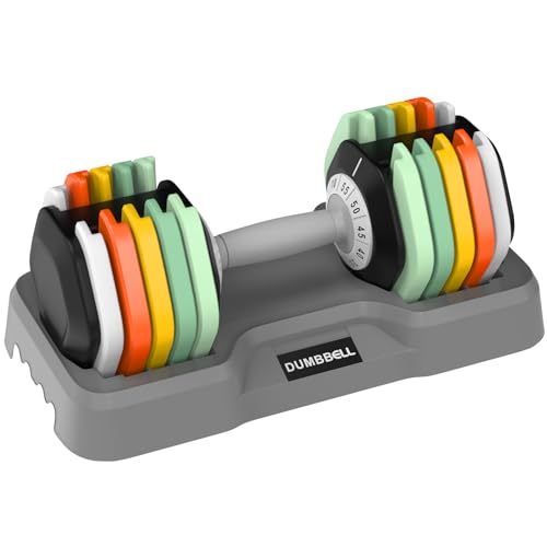 25/55 lbs Pair Adjustable Dumbbell Set, Adjust Dumbbell Weight for Exercises Pair Dumbbells for Men and Women in Home - color: 55lbs-Colorful-1pc
