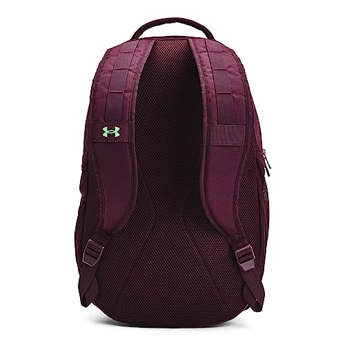 Under Armour Unisex Hustle 5.0 Backpack - color: (602) Dark Maroon / Green Screen / Misty Purple
