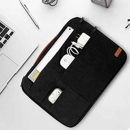 KINGSLONG 13.3 inch Laptop Sleeve Bag, Slim Shockproof Handbag, Computer Carrying Case Cover Compatible with MacBook Air/Pro,Acer Asus Dell HP Black - color: Black, size: 13 inch