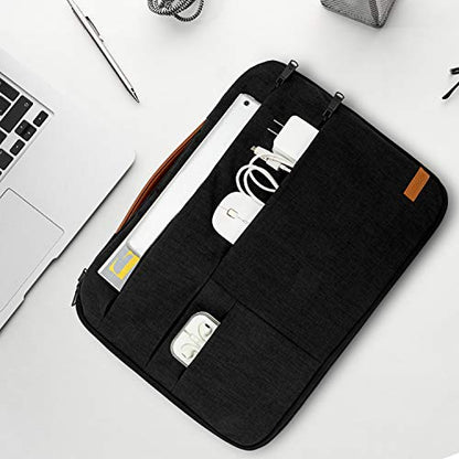 KINGSLONG 13.3 inch Laptop Sleeve Bag, Slim Shockproof Handbag, Computer Carrying Case Cover Compatible with MacBook Air/Pro,Acer Asus Dell HP Black - color: Black, size: 13 inch