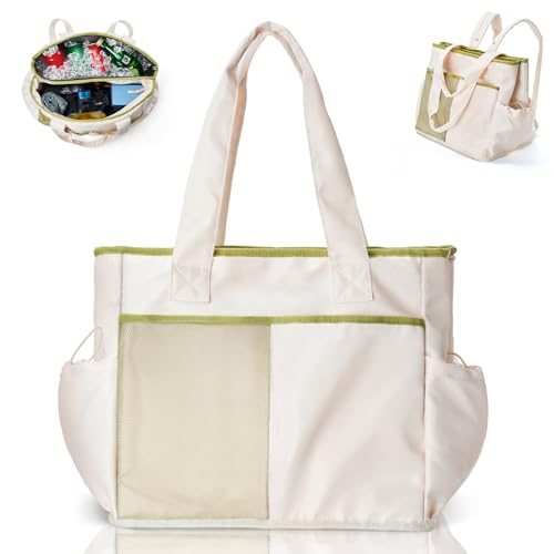 Odoland Soft Cooler Bag – Leakproof Insulated, Collapsible for Beach, Camping - color: White