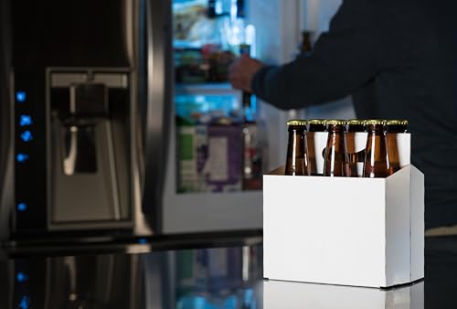 ICE N COLD 6pk Cardboard Carrier (White, 150ct) | Holds 6pk 12oz Bottles | FAST SAME DAY SHIPPING