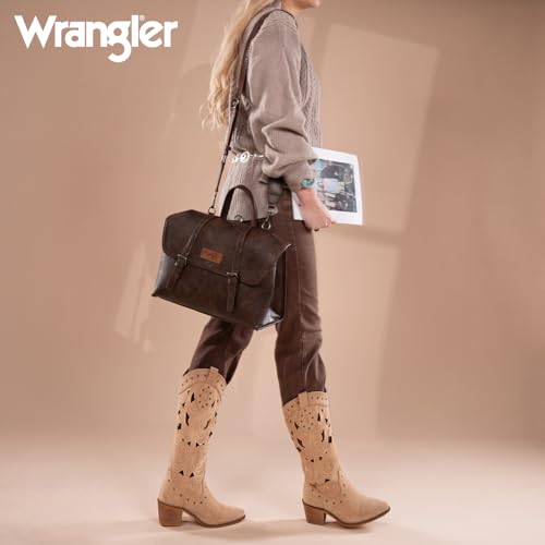 Wrangler Laptop Bag for Women Messenger Bag Briefcase Computer Backpack Convertible Satchel Bag - color: Coffee, size: 13 inch