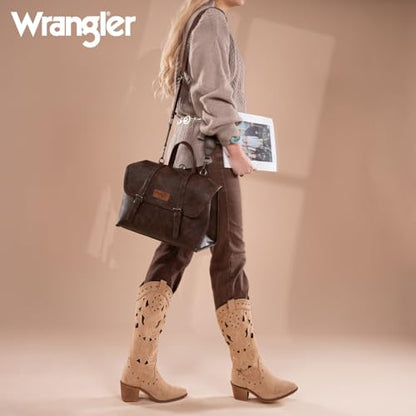Wrangler Laptop Bag for Women Messenger Bag Briefcase Computer Backpack Convertible Satchel Bag - color: Coffee, size: 13 inch
