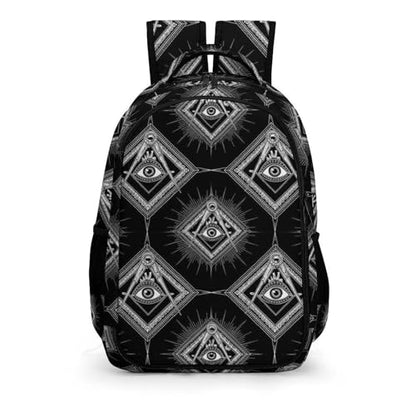 Large Capacity Laptop Backpack Freemasonry Freemason Logos Black, Sturdy Water Resistant College Bookbag with Water Bottle Pockets for Business Travel Gifts - color: Pattern (257)