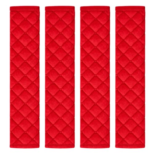 Andalus Seat Belt Cover Pad, 4 Pack Seatbelt Cushion for Car, Kids, Women, Men – Shoulder Strap Protector, Car Seatbelt Covers Accessories – Cute Auto Strap Cushion, Driving Pad (Red, 10.8 Inch) - color: Red, size: 4 Pack