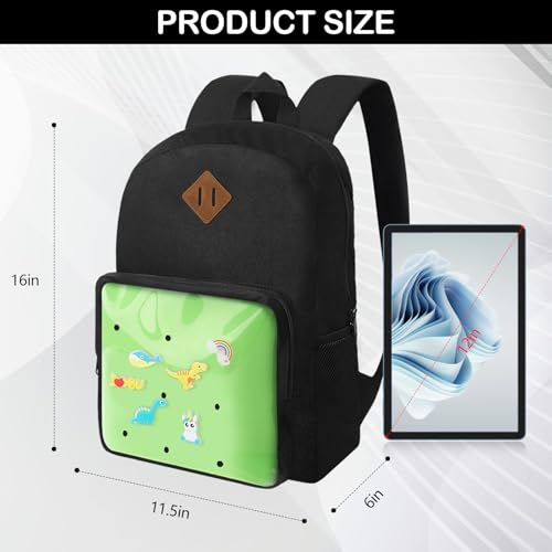 Kids Backpack for Boys Girls 6-12 Years, Kid School Backpacks with Shoe Charm - Book Bag for School (green) - color: Green