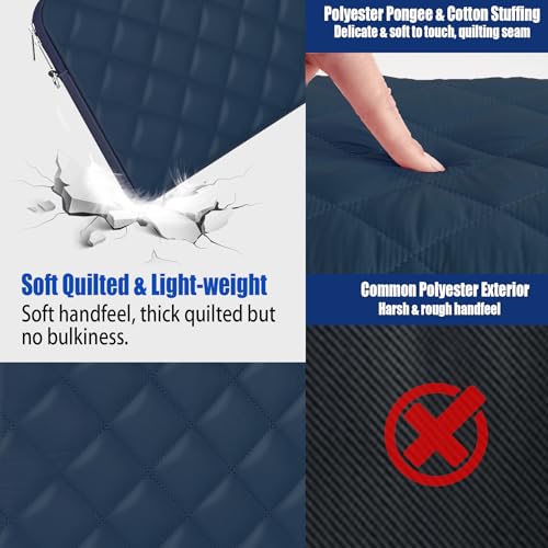 Puffy Quilted Laptop Sleeve with a Removable Shoulder Strap Compatible with MacBook Air 13 inch M2 A2681 M1 A2337 A2179 A1932 2023-2018/Pro 13 M2 M1 A2338 A2251 A2289 A2159 A1989 A1706 A1708 - color: Sleeve - Navy, size: 13 inch