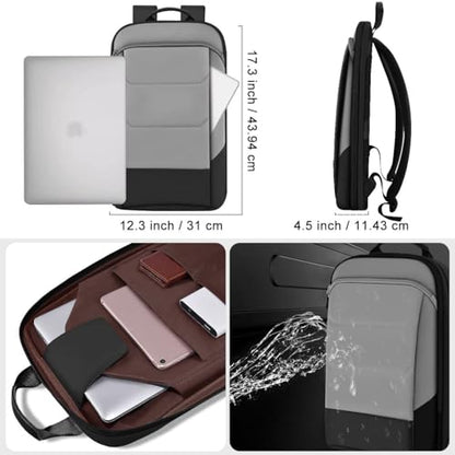 ZINZ Laptop Backpack 17.3 Inch Business Travel Backpack, Water Resistant Large Daypack Bag for Men Women - Gray&Black edge - color: Gray&black Edge