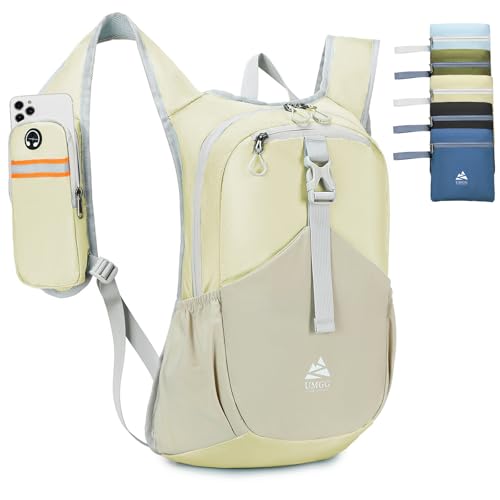 15L Small Hiking Backpack for Men Women Lightweight Packable Backpack Foldable Casual Daypack for Camping Travel Outdoor, Beige - color: Beige