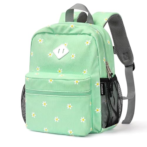 STEAMEDBUN Corduroy Toddler Backpack for Girls Boys 2-4, Kids Preschool Backpack for Kindergarten - Daisy - color: Corduroy Daisy, size: Mini-12"H(not fit folder)