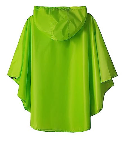 SaphiRose Lightweight Kids Rain Poncho Jacket Waterproof Outwear Rain Coat - color: Green, size: 3-5T