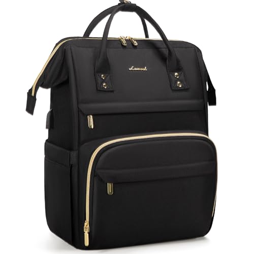 LOVEVOOK 17 inch Laptop Backpack Women, Large Travel Computer Back Pack with USB Charging Port, Anti Theft Backpack for Women Teacher Nurse Work, College Business, Black - color: Black, size: 17 inch