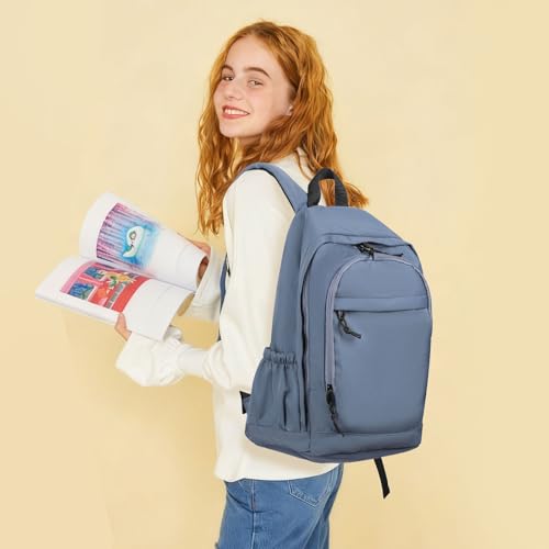 GAEKEAO Classical Basic Travel Backpack for Women Men,Casual Lightweight Bookbag Cute Daypack for College Work Everyday Blue - color: B03 Light Blue