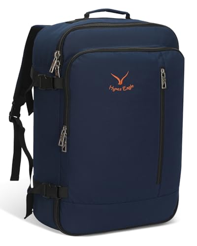 Hynes Eagle Carry on Backpack 38L Large Travel Backpack for Women Flight Approved Weekender Bag Laptop Backpack Men 15 inches Dark Blue - color: Dark Blue