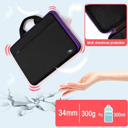 Hseok Laptop Case 13.3-14 inch Sleeve, TSA Computer Handbag Water-Resistant and Shockproof Bag Compatible with MacBook Pro/Neo 14", Mac Air/Pro 13.3" and 13"-14" Notebooks Chromebooks,Black-Purple - color: Black-purple