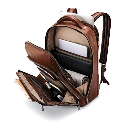 Samsonite Classic Leather Backpack, Cognac , One Size - color: Cognac, size: One Size