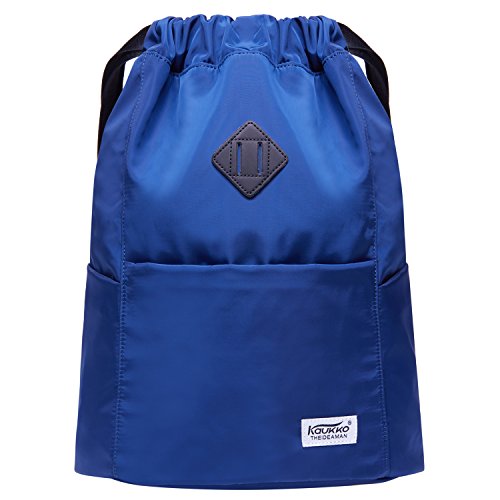KAUKKO Drawstring Sports Backpack Gym Yoga Bag Shoulder Rucksack for Men and Women(3031-2-BLUE) - color: Blue3031-2