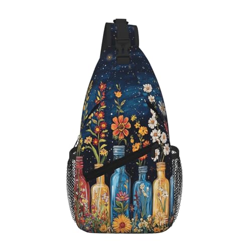 Horse Sling Bag Crossbody Backpack Lightweight Chest Bag Casual Travel Daypack For Work Daily Commute And Short Trips - color: Colorful Flower