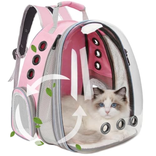 Cat Backpack Carrier, Front Expandable Expandable Bubble Pet Backpack, Ventilated Transparent Capsule Dog Backpack for Small Cats Dogs Birds Bunny, Airline Approved - color: FrontExpand-PK