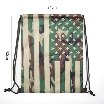 American Flag Drawstring Backpack, Lightweight Cinch String Sports Sackpack for Men & Women,pack of 2 - color: Americanflag-camo