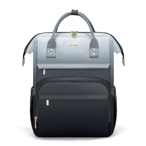 LOVEVOOK Gradient Laptop Backpack for Women,17.3 Inch Work Computer Bakcpack Purse Laptop Bag With Anti-Theft Pocket,Waterproof Carry on Teacher College Backpack for Travel,Black-White-Gray - color: Black&white&gray Gradient, size: 17.3 Inch
