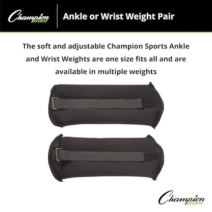 Champion Sports Soft Adjustable Ankle and Wrist Weights - size: 2 lbs.