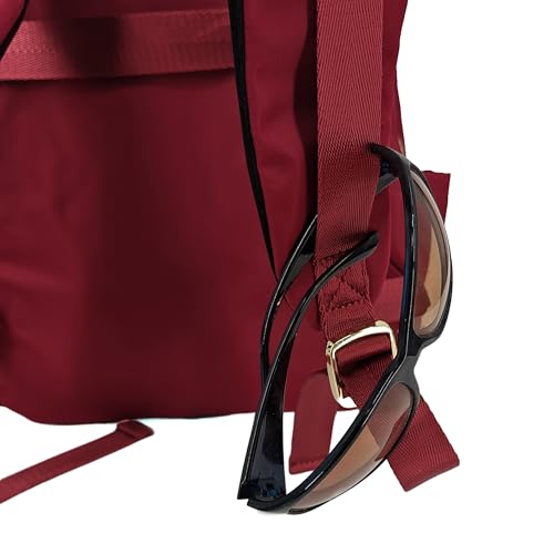M-ioi-M Medium Backpack Purse for Women, Fashion Nylon Daypack with Gold Hardware, Lightweight Water-Resistant Rucksack for College, Work, Travel, Everyday Use, Fits 13–14" Laptop (Berry Red,Medium) - color: Berry Red,medium