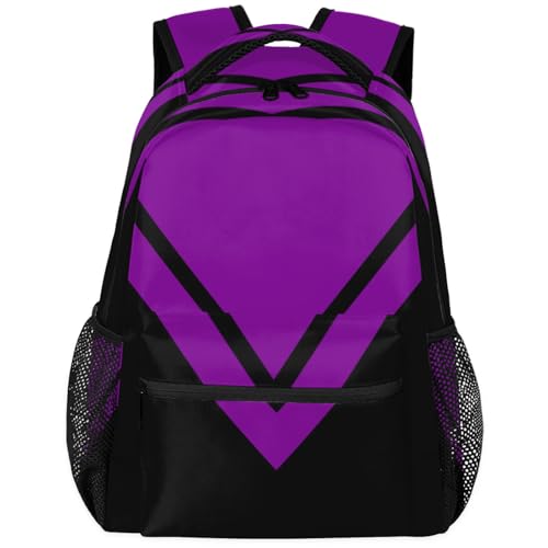 Purple Black Backpacks Travel Backpack for Women Men Waterproof Bookbag Laptop Backpack with Compartment Traveling Back Pack for Work, Sport, Gym - color: Purple