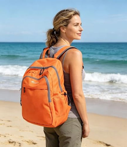 Geboldil Men's and women's lightweight foldable hiking travel backpack, waterproof camping backpack - color: Orange