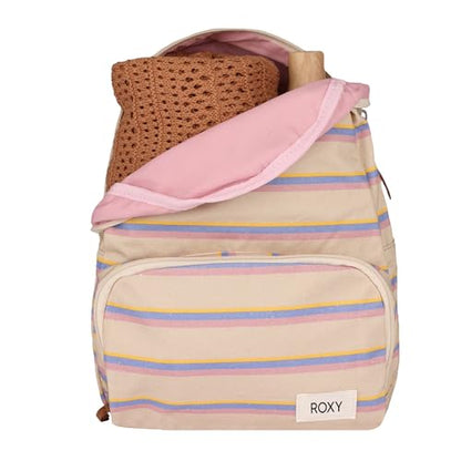 Roxy Women's Always Core Backpack | Travel | Everyday Carry | Beach | Polyester | 8L Capacity - Banana Cream Stripe - color: Banana Cream Stripe