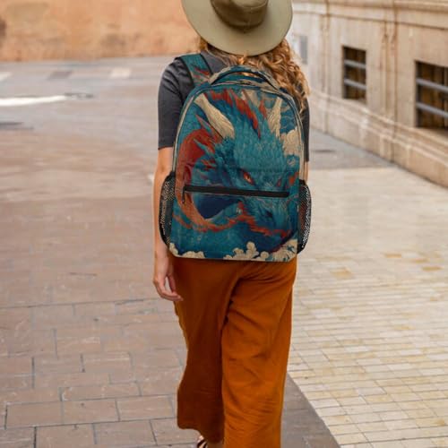 Kids Backpack for Girl Boy Travel Kids Back Pack fit Women Men Animal Dragon Art Lightweight Rucksack Waterproof Casual Daypack School Bookbag Carry On Bag for Work Hiking Camping Gym Travel - color: Animal Dragon Art
