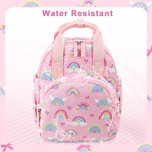Bluboon Toddler Backpack for Girls Boys 2-4 Cute 12" Preschool Kindergarten Backpacks Kids Daycare Bags School Travel (Pink-Rainbow Bow, Age 2-4 (12" H not Fit A4 Folder)) - color: Pink-rainbow Bow, size: Age 2-4 (12" H not Fit A4 Folder)