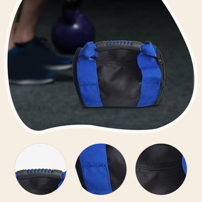 Kettlebell Sandbag Bag Only with Handle - Sand Weights Bag for Functional Fitness, Boxing, Bodybuilding (Sand Not Included) - color: Blue